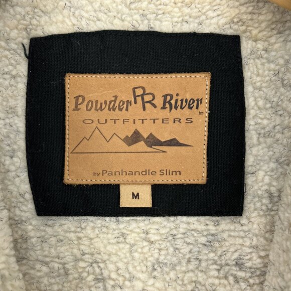 Powder River Outfitters Vest Mens M Black Western Canvas Sherpa Lined Panhandle - Picture 6 of 11
